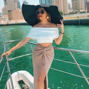 Zara blogger fav knotted midi skirt with slit